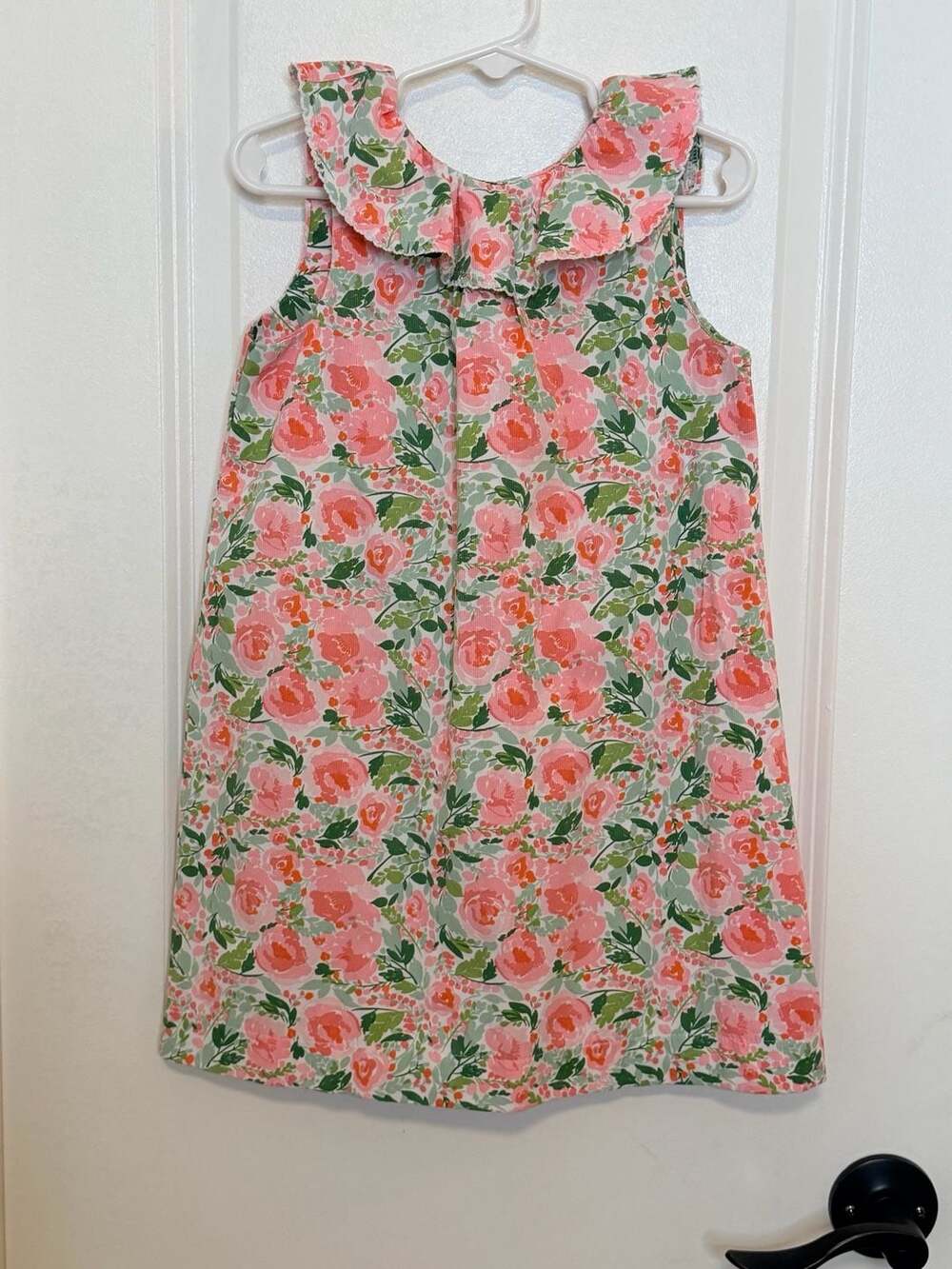 Mud Pie Girls Pink Floral Ruffle Dress